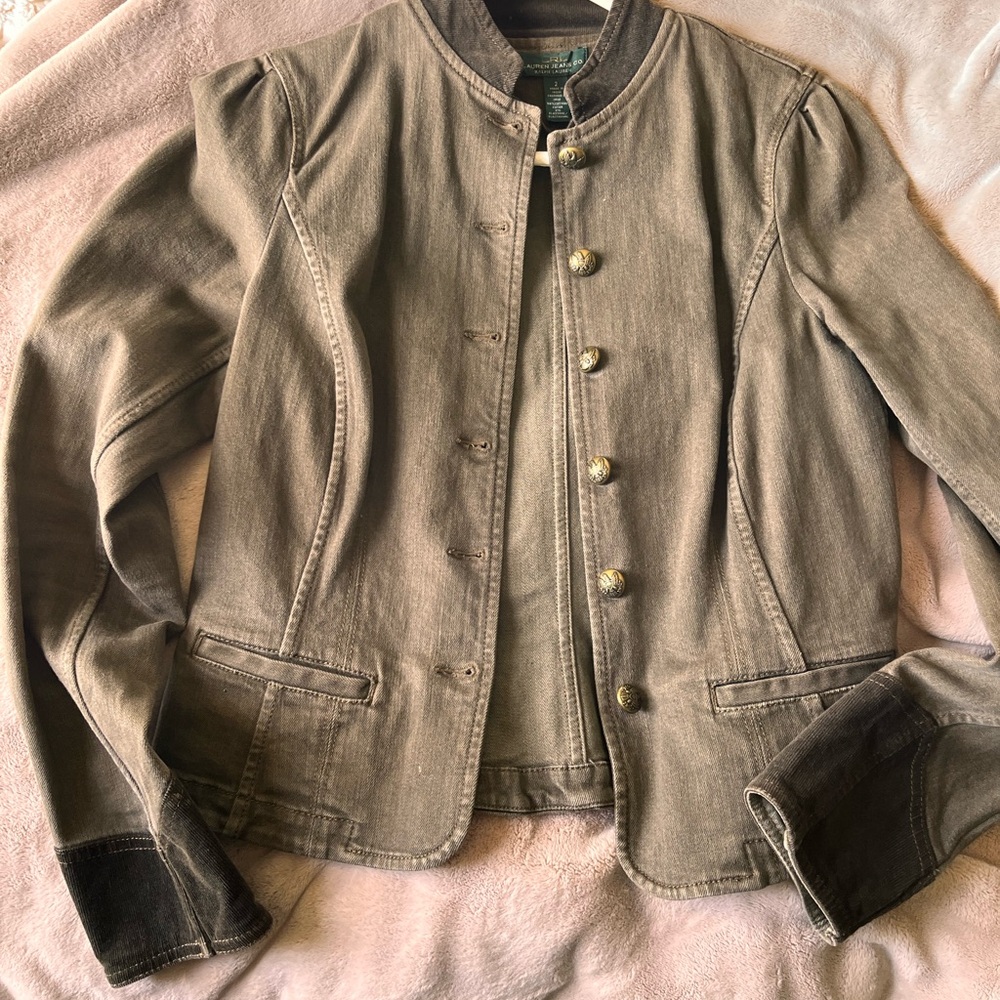 Ralph Lauren olive Jean Jacket with corduroy Accents
